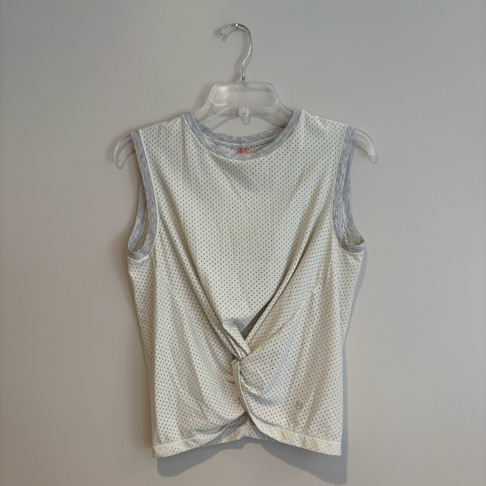 Maaji Perforated Dot Twist Front Muscle Tee